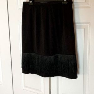 Black skirt. Fringe bottom.